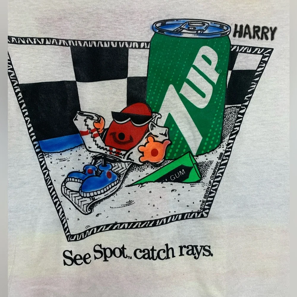 Vintage 7-UP See Spot Single Stitch USA Shirt Size M USA - Picture 3 of 5